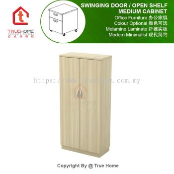 Swinging Door/Open Shelf Medium Cabinet