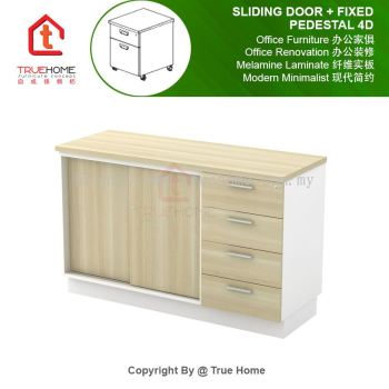 Sliding Door + Fixed Pedestal 4D