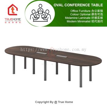 Oval Conference Table (With Wire Trunking Cover)