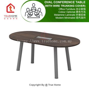 Oval Conference Table (With Wire Trunking Cover)