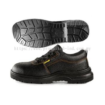 Black Grain Leather Laced Shoe 01818