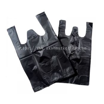 1516 Black Plastic Singlet Bag / T-Shirt Plastic Bag / Beg Plastik Hitam