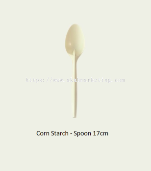 Corn Starch Spoon 17cm - Eco Biodegradable 