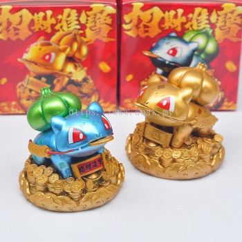 Fortune Gold Bulbasaur Pokemon Toys Desktop Decoration Toys New Year Gift