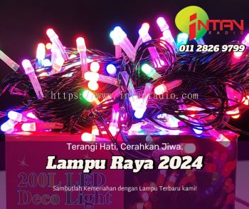LAMPU RAYA - 20M 200L BULB LED DECO LIGHT EXTRA BRIGHT 3 COLOUR/LED
