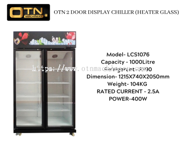 OTN 2 DOOR DISPLAY CHILLER LCS1076 (HEATER GLASS)