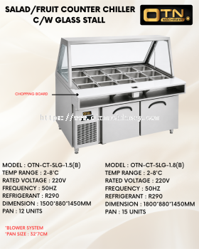 SALAD/FRUIT COUNTER CHILLER C/W GLASS STALL