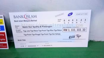 Mockup Cheque: Bank Islam Malaysia Berhad