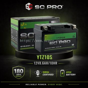 YTZ10S SC PRO - Bateri KTM DUKE 690/TMAX R1 R6/MT MT07 MT09/CB500/CBR 650F/VULCAN S/TRACER/NINJA