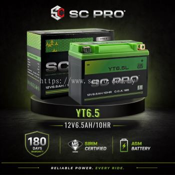 YT6.5L-BS SC PRO - Bateri MODENAS/KRISS/MR2/DEMAK/DZM200/DM200