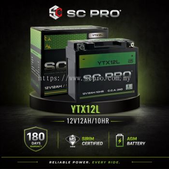 YTX12L-BS SC PRO - Bateri  Kawasaki ZR 1100 A/B Zephyr / VN 1500 Vulcan Classic D, E, N 96-06 / Suzuki VS 1400 GL 96-01 / VL1500LC