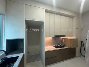 LAMINATED WET KITCHEN CABINET | WET KITCHEN AT PETALING JAYA | BANDAR BOTANIC | BANDAR BUKIT TINGGI 