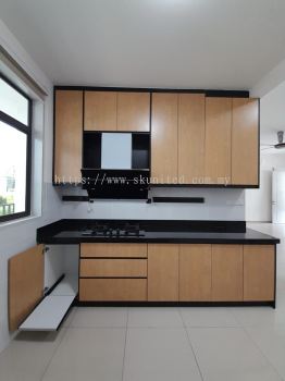 KABINET DAPUR PAPAN MELAMIN | DAPUR DI KOTA KEMUNING | BUKIT KEMUNING | SEKINCHAN