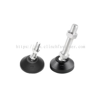 DK(S)-04 Series - (M8) Adjustable Swivel, Nylon Base Anti-Vibration Leveling Feet