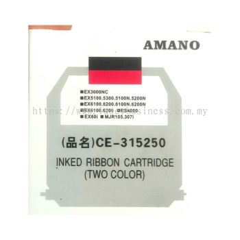 AMANO CE-315250 INKED RIBBON CARTRIDGE (TWO COLOR)