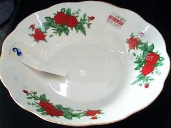 8 INCH 6308 CERAMIC SOUP PLATE (RED)
