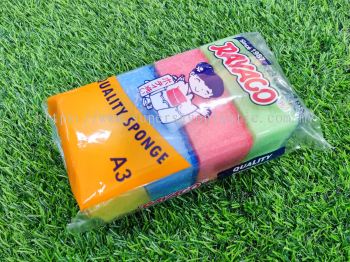 A3 4PCS SCOURING PAD W/SPONGE