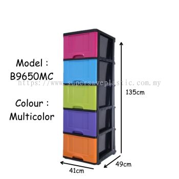 B9650MC 5TIER MULTI COLOUR DRAWER