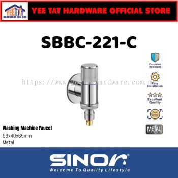 [ SINOR ] Washing Machine Faucet With Auto Stop Valve SBBC-221-C (With Hose Connector)