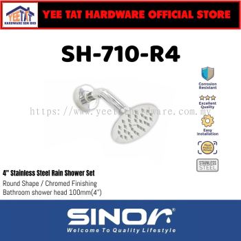 [ SINOR ] SH-710-R4 STAINLESS STEEL 4 INCHES ROUND ULTRA THIN SHOWER HEAD SET