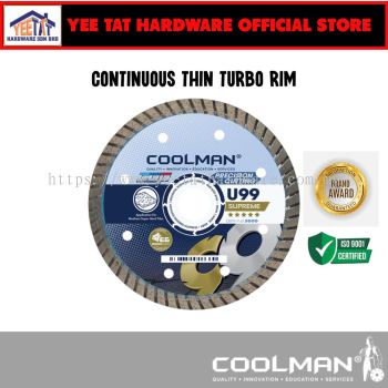 [ COOLMAN� ] U99 Continuous Thin Turbo Rim Cutting Disc 4"/105mm