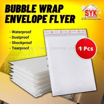 SYK Waterproof High Quality White Bubble Wrap Envelope Bag Flyers Bubble Mailer Padded Envelope Bag (1Pcs)