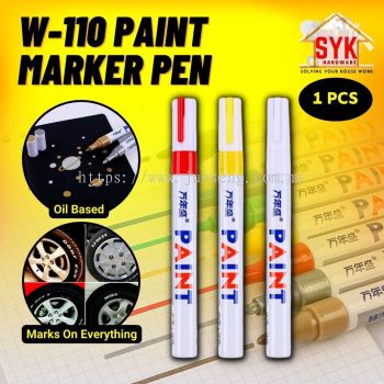 SYK Paint Marker Pen Colour (White/Yellow/Red) 1 Pcs Colour Maker Pen Car Paint Repair Pen Diy Painting Pen Warna Warni