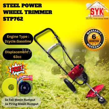 SYK Steel Power STP762 Wheel Grass Trimmer Grass Cutter Brush Cutter Mesin Pemotong Rumput Mesin Tolak FREE GIFT