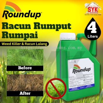 SYK Roundup 4 Liters Glyphosate 41% Racun Rumput Rumpai Racan Lalang Organic For Weed Gardening Herbicide