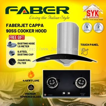 SYK Faber Kitchen Cooker Cooktops Hood and Hob Set FABERJET CAPPA 90SS PRESTO 2B Dapur Gas Stove Masak Penyedut Asap