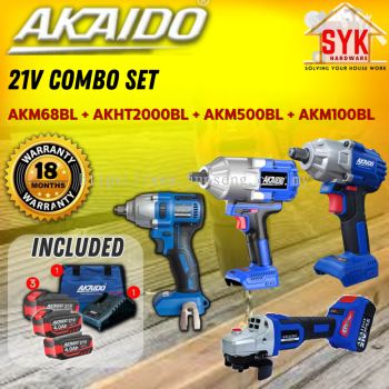SYK Akaido AKM68BL AKHT2000BL AKM500BL AKM100BL Combo Set Cordless Impact Wrench Angle Grinder Battery Machine