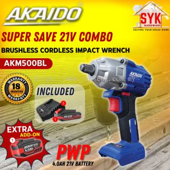 SYK Akaido AKM500BL Brushless Cordless Impact Wrench Combo Set Battery Machine Power Tools Mesin Impak Bateri