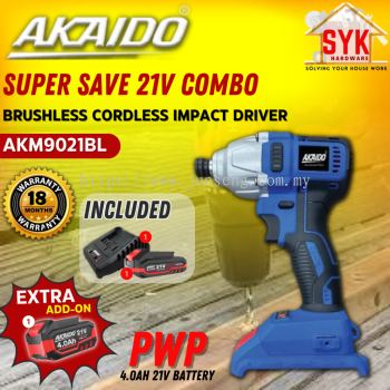 SYK Akaido AKM9021BL Brushless Cordless Impact Driver Combo Set Battery Machine Power Tools Mesin Gerudi Bateri