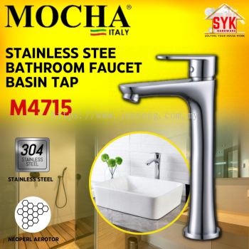 SYK Mocha M4715 1Pcs Italy High Quality Stainless Steel Faucet Basin Water Tap Bathroom Sink Long Tap Paip Sinki Tandas