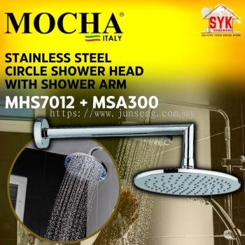 SYK Mocha MHS7012 MSA300 Stainless Steel Bathroom Toilet Showerhead Wall Mounted Shower Arm Circle Shower Head