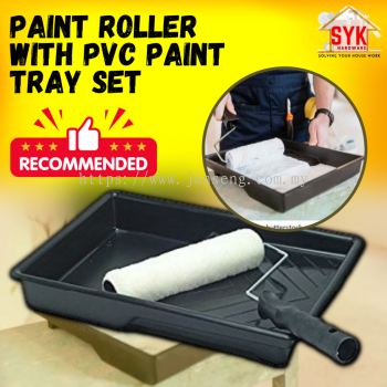SYK Paint Roller With PVC Paint Tray Painting Tools Set Tray Berus Cat Roller Alat Berus Tray Cat Dinding Rumah Bilik