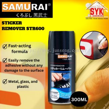 SYK Samurai Paint STR600 Sticker Remover Spray  Car Adhesive Tape Remover Spray Buang Sticker Motor Kereta 300ml