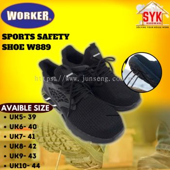 SYK Worker W889 Safety Shoes Anti Slip Smash Protective Steel Toe Boots Men Safety Shoes Kasut Kerja Lelaki