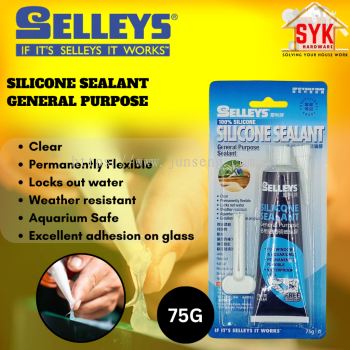 SYK Selleys Silicone Sealant Clear General Purpose Waterproof Silicone Sink Window Aquarium Silikon Kaca 75G