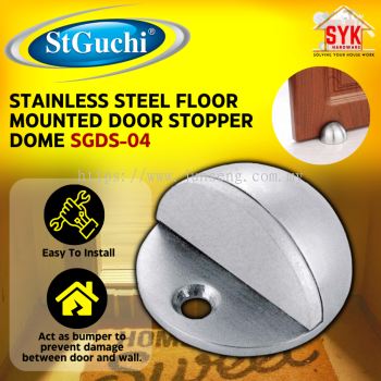 SYK ST-GUCHI SGDS-04 1Pcs Stainless Steel Floor Mounted Door Stopper Dome Shape Stopper Penyumbat Pintu