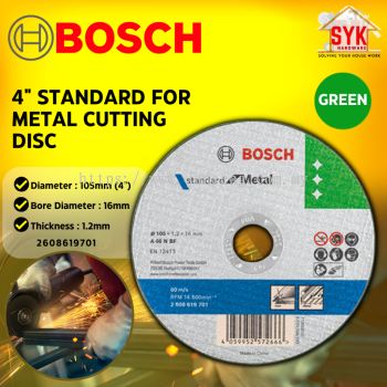 SYK Bosch 4" Metal Cutting Disc 105mm Metal Cutting Disc Angle Grinder Cutting Wheel Cakera Mata Potong Besi 2608619701