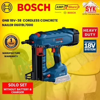 SYK Bosch Cordless Concrete Nailer GNB 18V-38 Solo Nailer Machine Battery Konkrit Nailer Gun 06019L7000