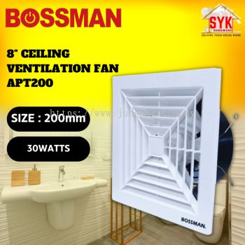 SYK Bossman  APT200 8 Inch bedroom living room toilet kitchen Exhaust Fan Ventilator Air Ejector Fan