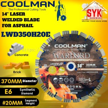 SYK Coolman Worload 14 Inch LWD350H20E Laser Welded Saw Blade Asphail Cutting Blade Concrete Blade Potong Batu konkrit