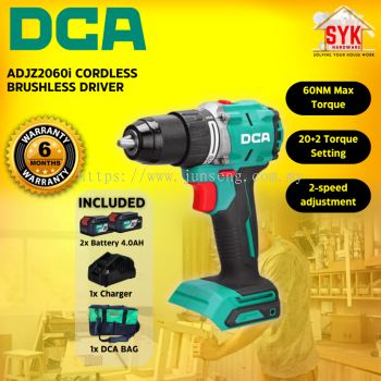SYK DCA ADJZ2060i Cordless Brushless Driver Battery Machine Wood Steel Power Tools Mesin Drill Kayu Bateri