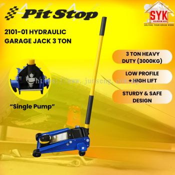SYK Pit Stop Hydraulic Garage Jack 2101-01 3 Ton Heavy Duty Car Floor Jack Kit Jack Stand Jek Kereta Tyre
