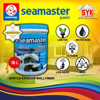SYK Seamaster 15L Weather Pro Undercoat 1701 18L Acrylic Exterior Wall Paint Wall Painting Cat Luar Rumah Luar Bangunan