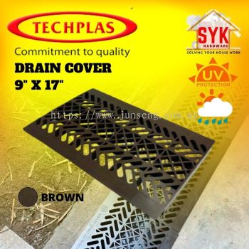 SYK TECHPLAS 9''x17'' High quality UV Protection Drain Cover (Brown) Heavy Duty Penutup Longkang Cover PVC