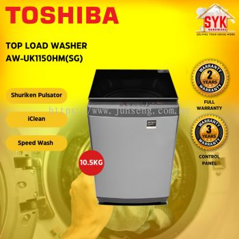 SYK Toshiba AW-UK1150HM(SG) 10.5Kg Top Load Auto Washer Washing Machine Mesin Basuh Auto Automatik Mesin Cuci Baju