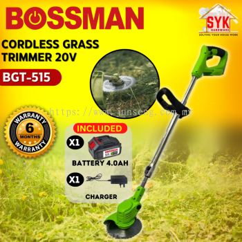 SYK Free Shipping Bossman BGT515 BGT-515 Cordless Grass Trimmer Battery Trimmer Outdoor Tools Mesin Potong Rumput 20V